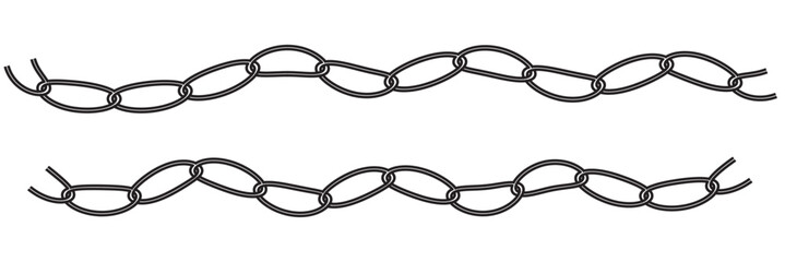 chain - set of chains shape silhouette pattern, seamless repeatable texture background