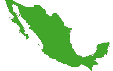 Fototapeta premium Map of Mexico in green