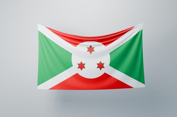 Burundi Flag Waving Proudly. 3D Flag Banner Illustration image.