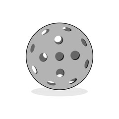 pickleball ball isolated on white, vector simple illustration, ball with holes.