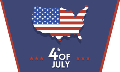 Happy Fourth of July USA Independence Day Banner Vector illustration