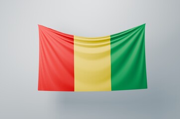 Guinea Flag Waving Proudly. 3D Flag Banner Illustration image.