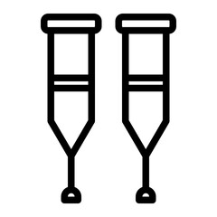 walking stick line icon
