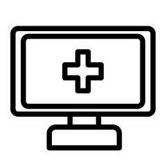 Fototapeta premium health monitor line icon