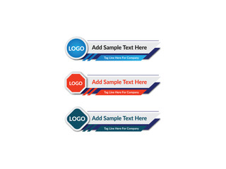 Modern set of bundle lower third banner design premium vector