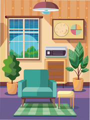 Fototapeta premium Air conditioning unit in a living room