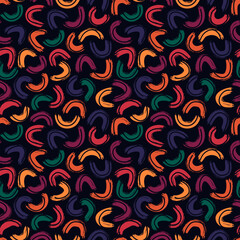 Brushstrokes motif geometric print. Paint brush curve smears seamless pattern. Freehand grunge design background. Trendy handdrawn modern simple geo ornament. Artistic hand drawn abstract wallpaper