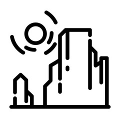 steep mountain area cutline icon