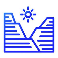hilly land gradient icon