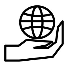 care about the world line icon