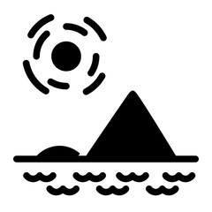  lake area land solid icon