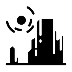 steep mountain area solid icon