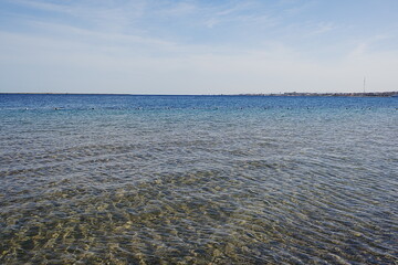 Obraz premium Surface of Red Sea in African SAFAGA city in EGYPT