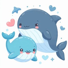 Naklejka premium World Whale and Dolphin Day. Ocean. Template for background, banner, card, poster 