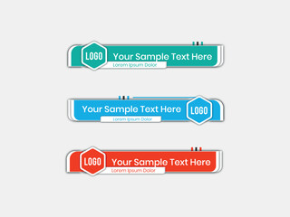 Stylish colorful lower thirds set template vector. modern design style with gradient