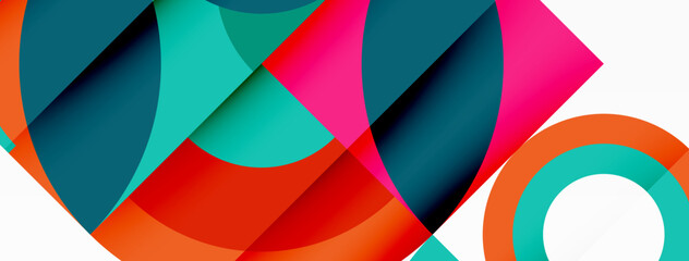 Obraz premium Circles and petals. Geometric beautiful abstract minimal template for Wallpaper, Banner, Background, Card, Book Illustration, landing page