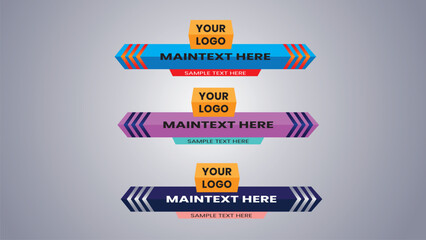 modern, simple, clean lower thirds set template design 