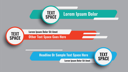 Stylish geometric lower third banner design premium vector