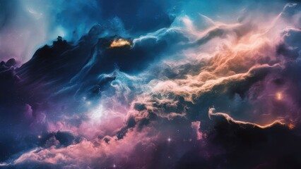 Universe filled with stars, nebula and galaxy