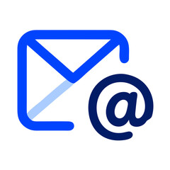 email mail as a simple single icon logo vector illustration, isolated on transparent background