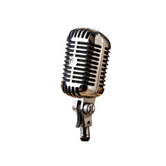 Fototapeta premium Professional Microphone on Isolated Transparent Background Equipment for Podcasts, Music Recording, Interviews