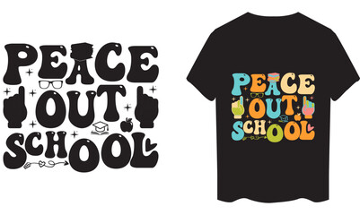 Peace out school Vector illustrations  T-Shirt Design
