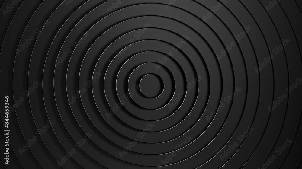 Wall mural an abstract black background with circle lines pattern is depicted featuring modern shiny black and 
