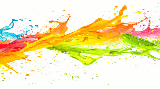 Bunte Farbspritzer durchs Bild