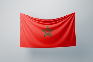 Morocco Flag Waving Proudly. 3D Flag Banner Illustration image.
