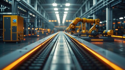 Automated Robotics Arm in Advanced Manufacturing Facility