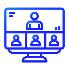 online meeting gradient icon