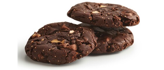 Obraz premium chocolate cookies, a product shot on a white background