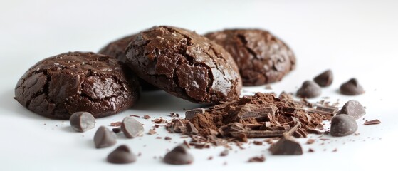 Obraz premium chocolate cookies, a product shot on a white background