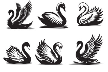 swan silhouette vector illustration