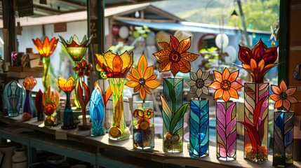 Fototapeta premium Collecting Stained Glass at Home 