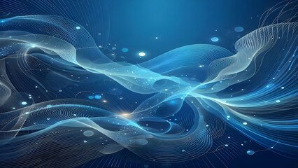 Abstract background a blue wavy lines in a blue background