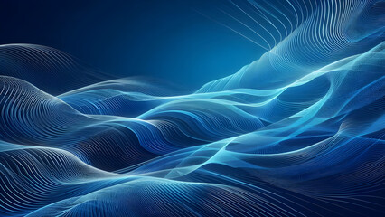 Abstract background a blue wavy lines in a blue background