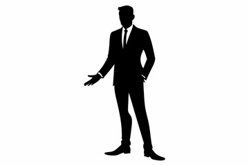 businessman posing in different poses vector illustration