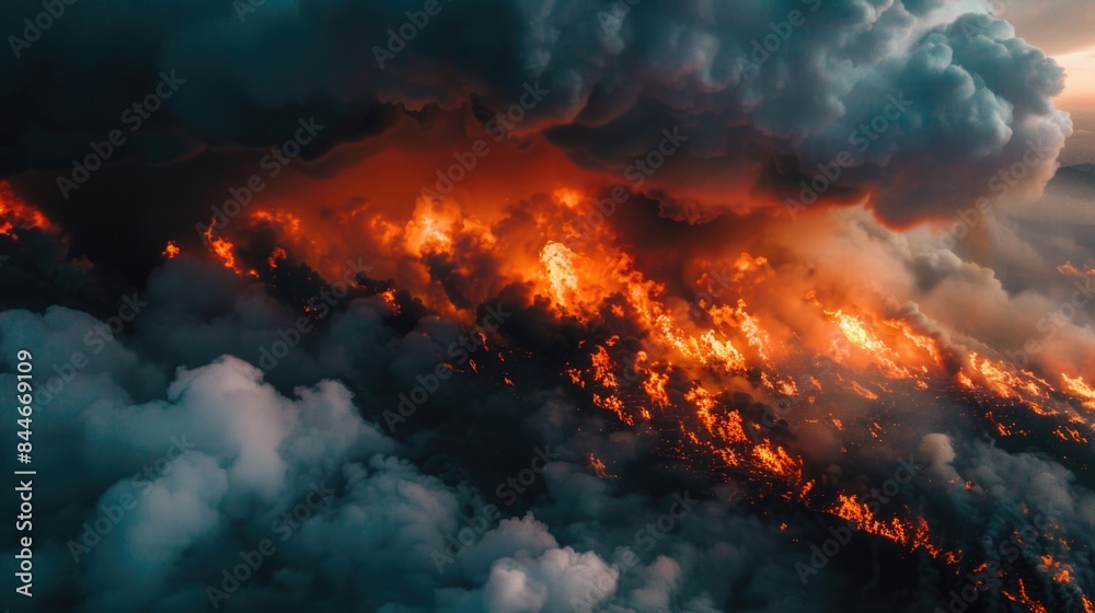 Wall mural Fire in sky