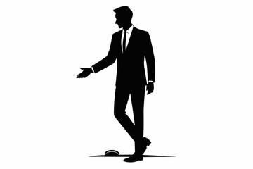 businessman posing in different poses vector illustration