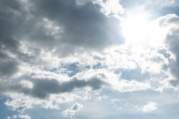 Beautiful cloud and sun view with customizable space for text