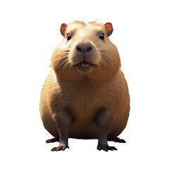 Fototapeta premium cute cartoon capybara guinea pig isolated transparent-background