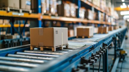 Naklejka premium Factory with Automatic Packaging System 