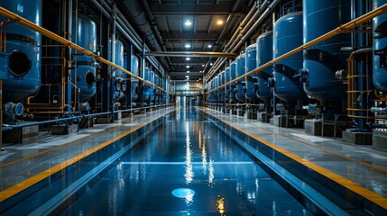 Naklejka premium Factory with Water Treatment System 