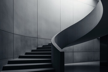 sleek modern staircase with a single step an ultra realistic scene