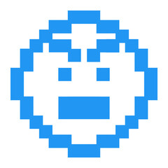 pixel art angry emoticon icon, 8bit style emoticon