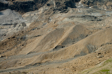 Glacial moraines formed by limestone in the Pineta Valley in the Ordesa National Park