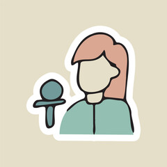 journalist. journalism. paper. record. sound. voice recorder. document. notepad. a pen. to write. reportage. information. text. microphone. radio