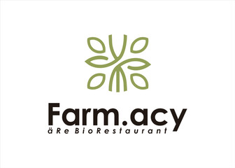 restaurant cafe logo design vegetarian food with spoon fork and leaf concept