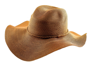 Elegant brown wide-brimmed hat made from woven material, perfect for sun protection and stylish outdoor wear. Ideal accessory for beach or travel.